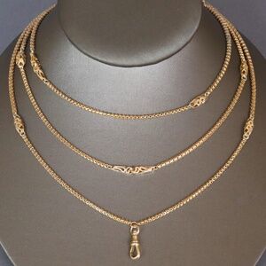 Antique 9ct Gold Pierced Chain with Star Links